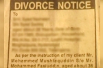 NRI divorces wife through news paper, Saudi Arabia, now talaq through advertisements, Triple talaq